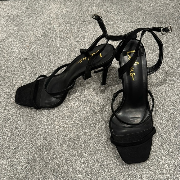 Lulus Shoes - BRAND NEW Lulus Leticiya Black Suede Ankle-Strap High Heel Sandals size 9